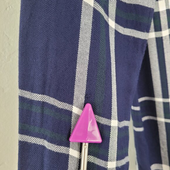 Rails Hunter Button Up Shirt Long Sleeve Plaid Navy Blue White Green Size M - Picture 12 of 15